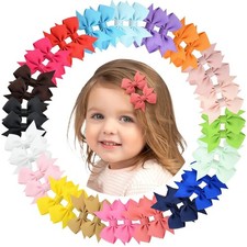 40PCS 2 Inch Baby Hair Bows Clips for Girls Grosgrain Ribbon Fully Lined
