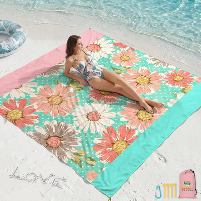 Large Waterproof Beach Blanket, Sandproof & Lightweight for Travel & Camping