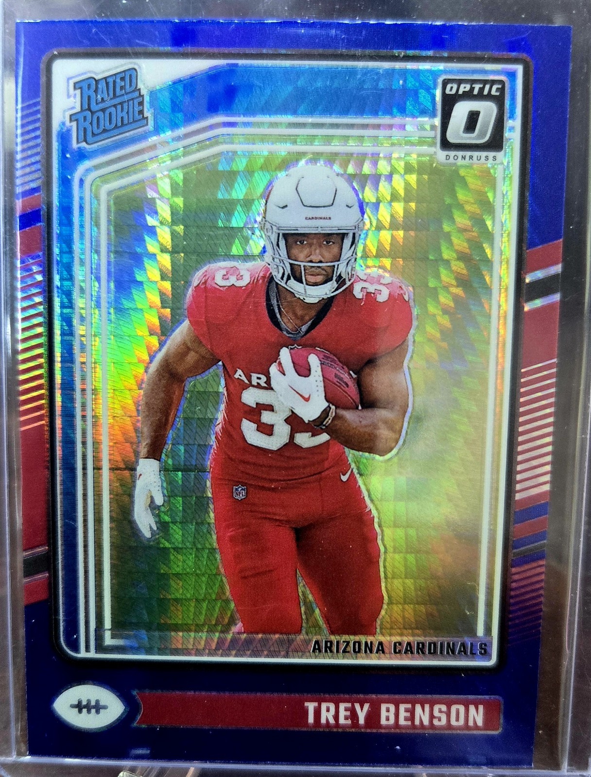 2024 Panini Donruss Optic - Rated Rookie Trey Benson #293 Blue Hyper Prizm (RC)