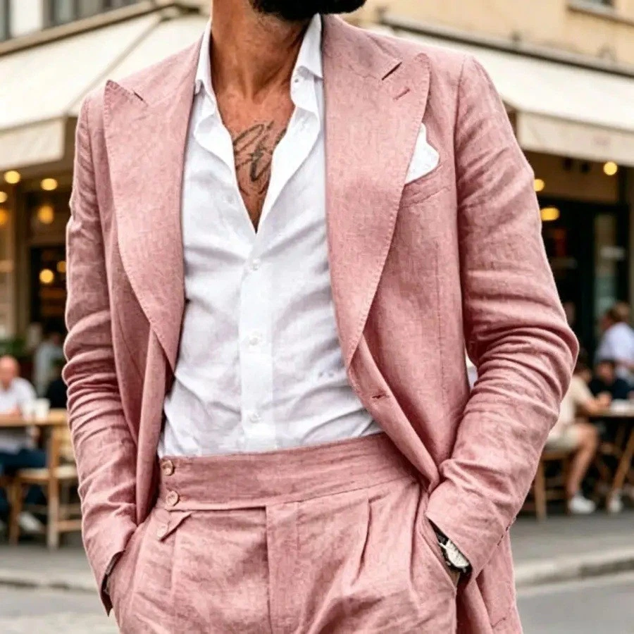 Mens Suit Set Simple Two-Piece Set