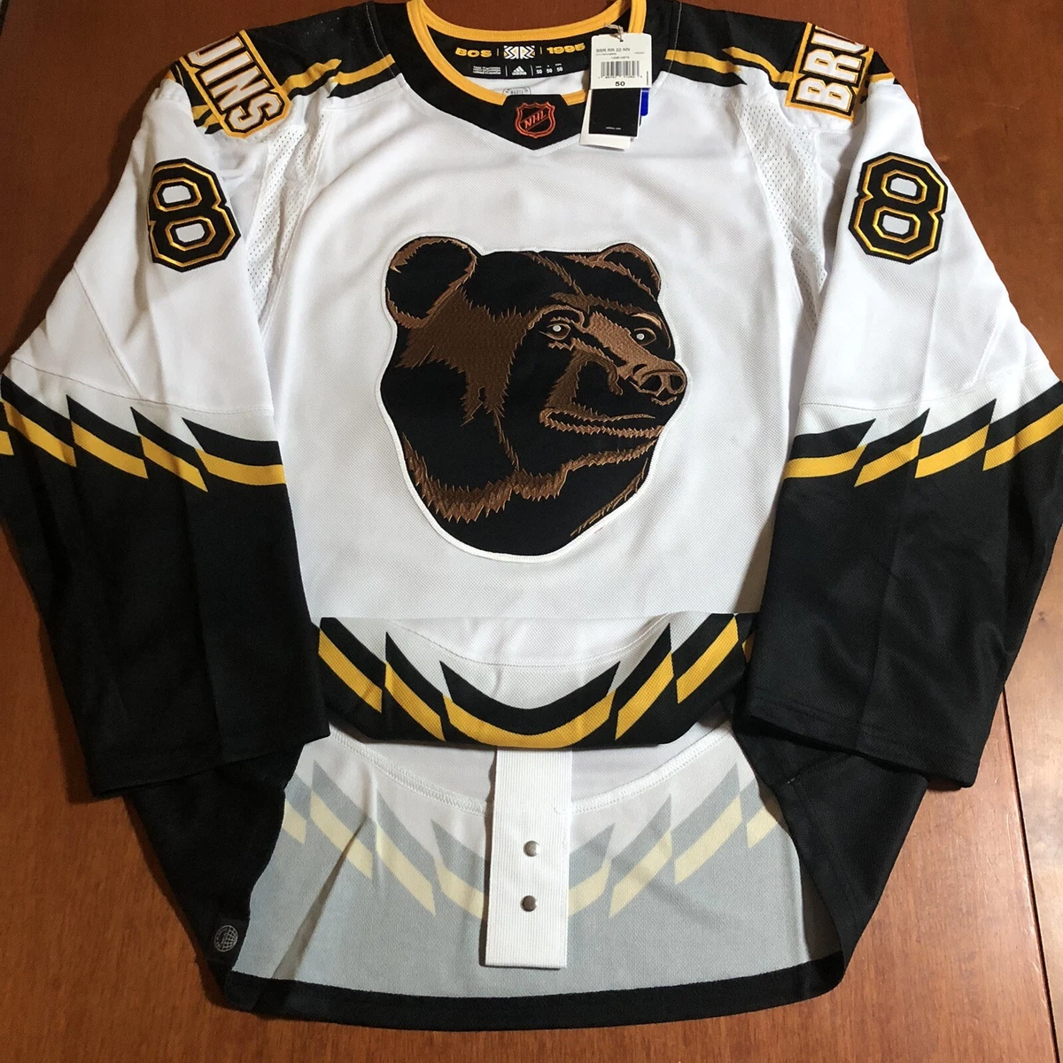 Adidas David Pastrnak Boston Bruins Pooh Bear Reverse Retro NHL Jersey  White 50