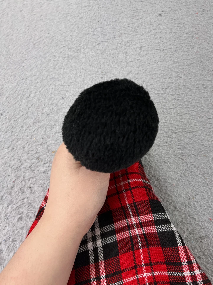 Gorro Toque Ponta Longa Adulto Tamanho Único Xadrez Vermelho Malha Acrílico Mistura de Poliéster - Imagem 3 de 4