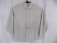 TOMMY HILFIGER MEN'S SHIRT 17 34-35 XL TAN 100 COTTON BUTTON FRONT