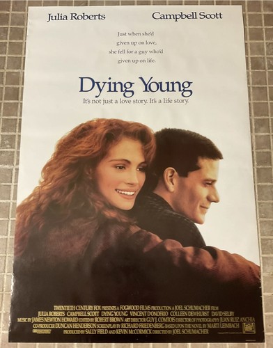 1991 “DYING YOUNG” JULIA ROBERTS ORIGINAL DOUBLE SIDED MOVIE POSTER 27 X 30