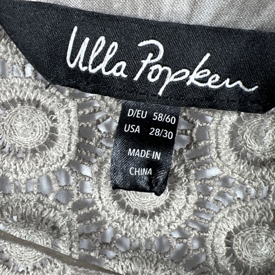 Blusa Top para mujer Ulla Popken Plus 28/30 lengüeta enrollable manga larga corbata troquel Foto 3 de 4