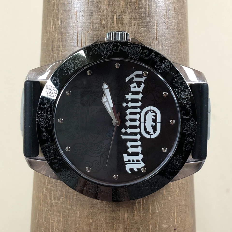 Marc Ecko Men E09520G1 Sport Unlimited Black Silicone Quartz Analog Watch 8 1/2" - Image 2 of 4