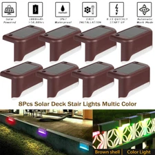 8Pcs Outdoor Solar Deck Lights for Outdoor Stairs Step Fence Yard Patio Pathway