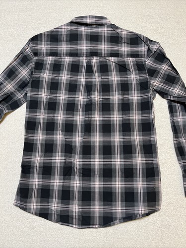 Sovereign Code Snap Up Western Long Sleeve Aviator Shirt Men Medium Dark Plaid - Picture 13 of 20