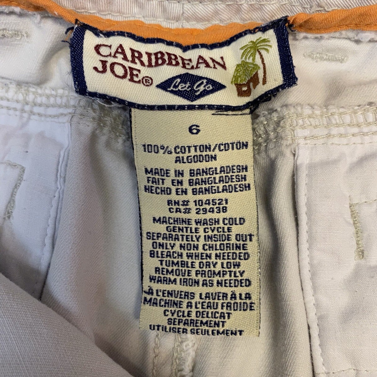 Caribbean Joe Let Go Women's Khaki Bermuda Shorts 100% Cotton Size