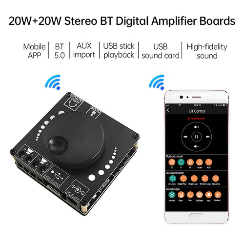 Bluetooth 5.0 2*20W Leistung Digital Verstärker Stereo Platine AMP AUX USB Modul  - Bild 4 von 15