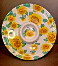 Melamine Sunflower Chip & Dip Tray 13" Diameter