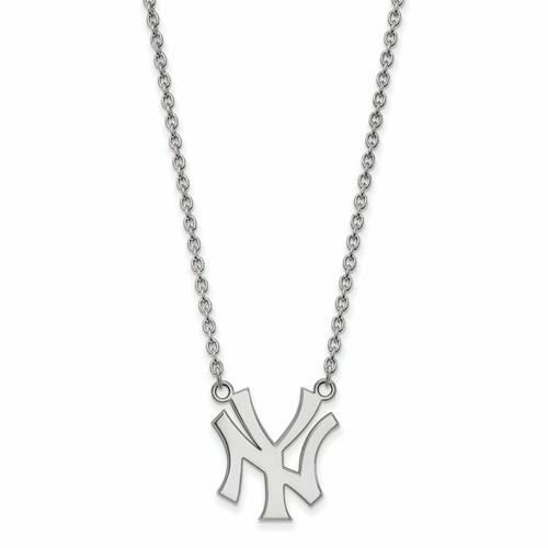NY Yankees Large Logo Pendant 18 Inch Necklace MLB SS  