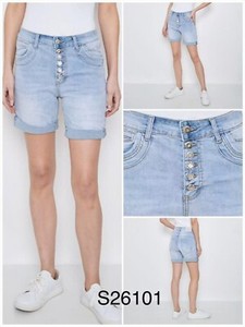 Jewelly Regular-fit-Jeans Jeans-Short Kurze Hose Mit Blumen Print 26165