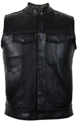 JEANS Uomo Gilet In Pelle Di Pelle Bovina Gilet tonaca BIKER MOTO CUSTOM  RACING | eBay