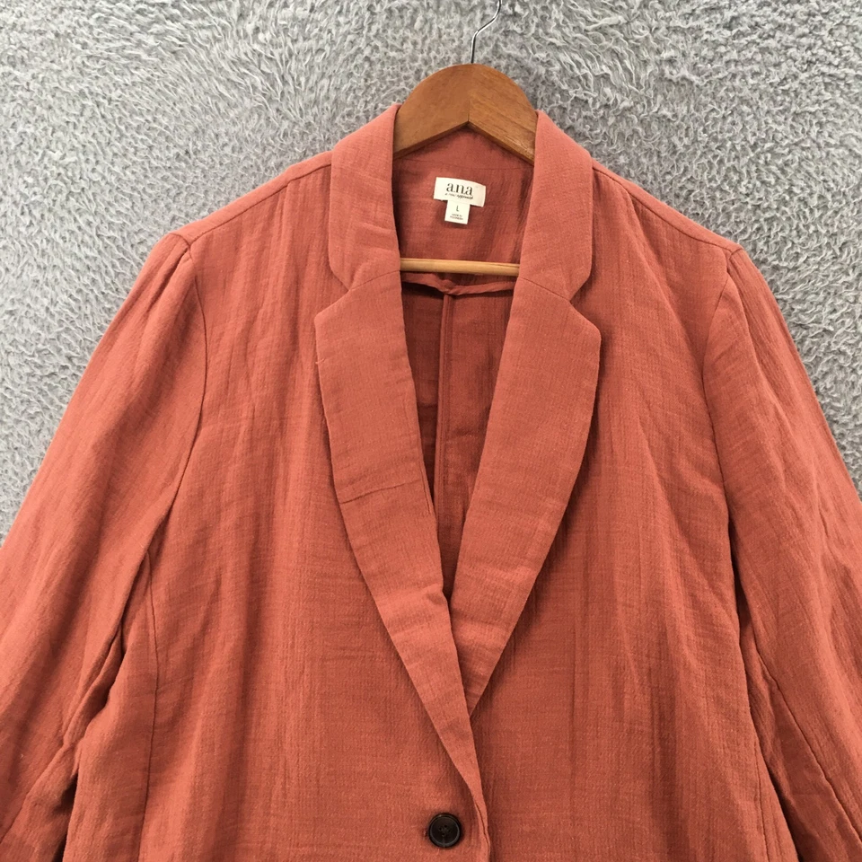 Blazer informal ANA A New Approach para mujer grande naranja óxido mezcla de algodón lino NUEVO Foto 2 de 4