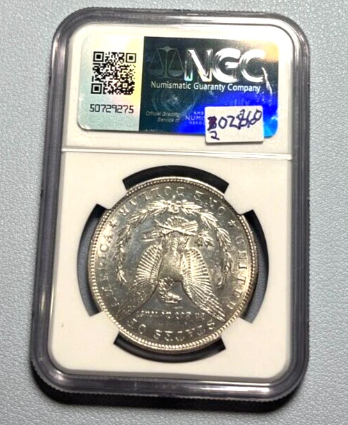 1884 S US Morgan Silver Dollar $1 - NGC AU 55 - Beautiful Specimen- Very Rare - Image 3 of 4
