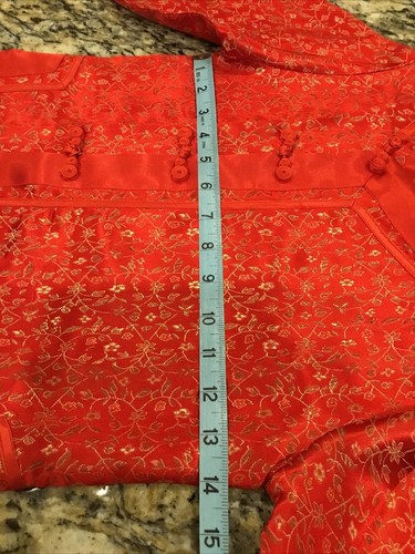 NWOT Asian Vintage Lian Lin Kids Size 8 Red W/ Gold Embroidery (Entire Set) - Picture 6 of 9
