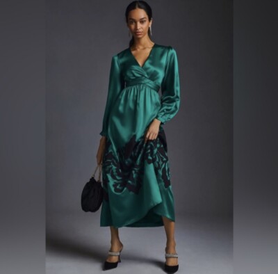 NWT$260 Anthropologie Nikasha Satin midi floral embroidered dress, XS fits 2-4 | eBay NWT$260 Anthropologie Nikasha Satin midi floral embroidered dress, XS fits 2-4 | eBay