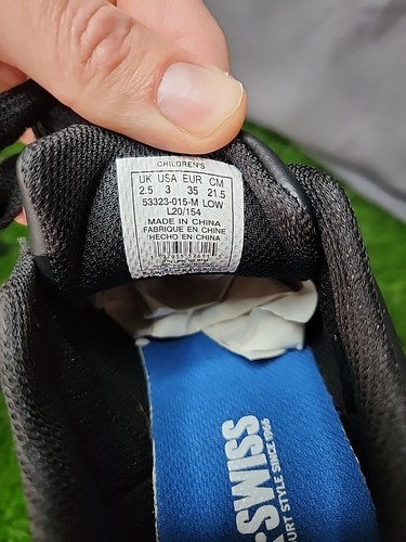 Kids K Swiss Shoes Black Size 3 - Picture 7 of 12