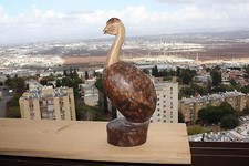 Original Vintage Wooden Bird Partridge Hand Carved and Painted  11" Decorative