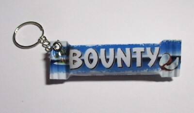 BOUNTY COCONUT CHOCOLATE Pack Blue KEYCHAIN Keyring Novelty Malaysia 3.25'' Long