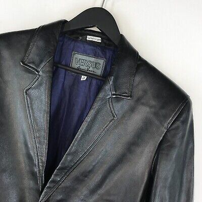 VTG Men's Gianni Versace Versus Leather Black Jacket Coat VTG Men's Gianni Versace Versus Leather Black Jacket Coat
