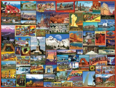 White Mountain Beste Orte in Amerika 1000-teiliges Puzzle 760 mm x 610 mm AUSVERKAUF!
