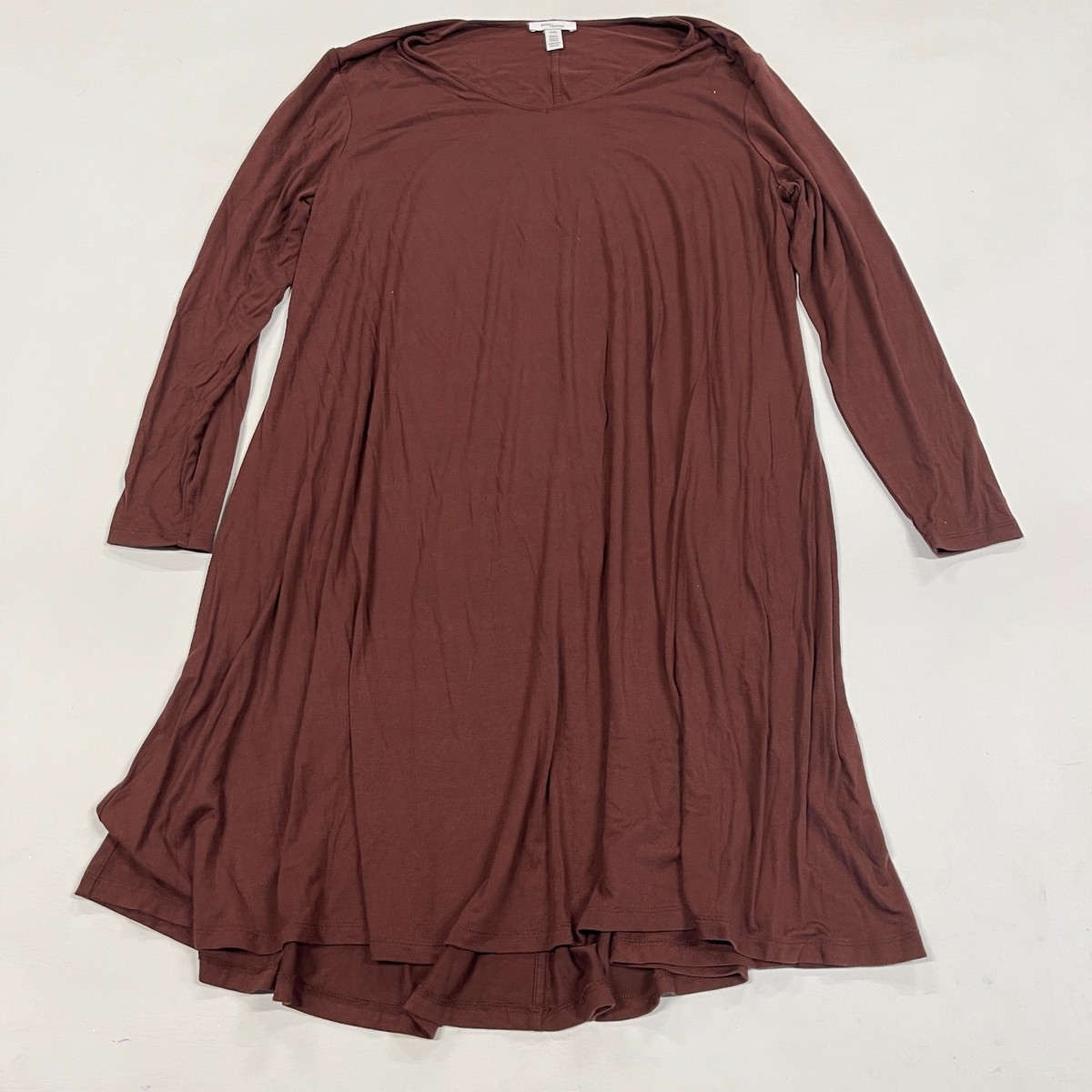 Daily Ritual Midi Dress Women's 2X Redberry Stretch V-Neck Long