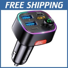Bluetooth 5.4 FM Transmitter Car Adapter - HiFi Bass Sound