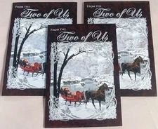 "From The Two Of Us", (3) Leanin' Tree Christmas Cards, New With (3) Envelopes