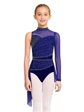 Girls Lyrical Dance Dress Ballet Leotard Modern Gymnastics Dance Irregular Skirt