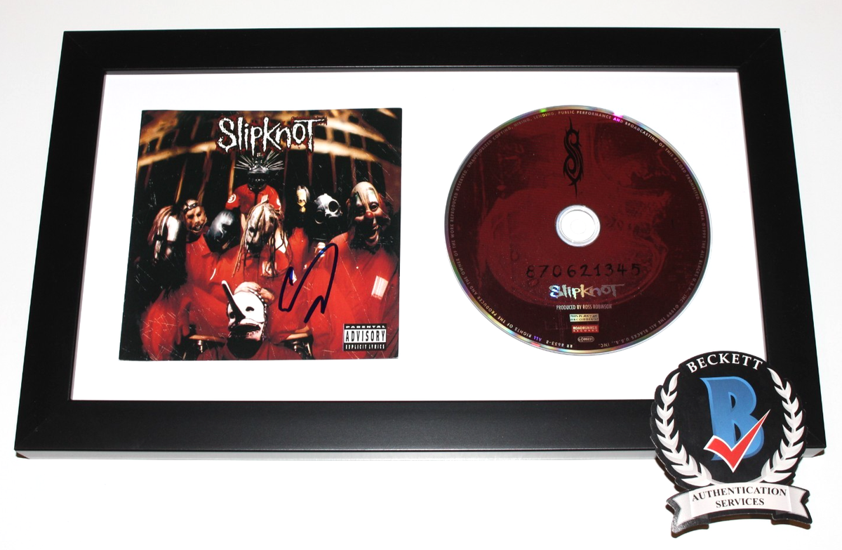 slipknot 4thアルバム　当時メンバー直筆サインCD COREY TAYLOR SIGNED FRAMED SLIPKNOT 1999 CD COVER ALBUM PROOF