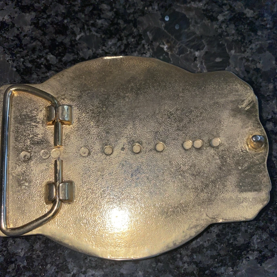 Hebilla de cinturón locomotora de vapor tren ferrocarril vintage hecha en EE. UU. Foto 3 de 4