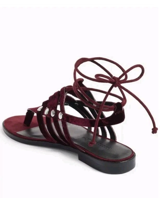 NEW Rebecca Minkoff Evonne Acai Suede Velvet Gladiator Lace-Up Sandals 6 $150 - Image 3 of 4