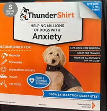 ThunderShirt Dog Anxiety Jacket Size S Solid Gray 1158