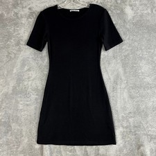 Reformation Black Knit Mini Dress Womens S Fitted Ribbed LBD Minimalist