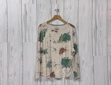 Westbound t shirt womens size petite extra large PXL long sleeve white patterned