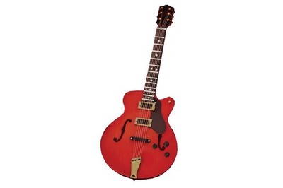 Dolls House 9/572 Gitarre ''Red Gibson ES345'' Guitar 1:12 für Puppenhaus