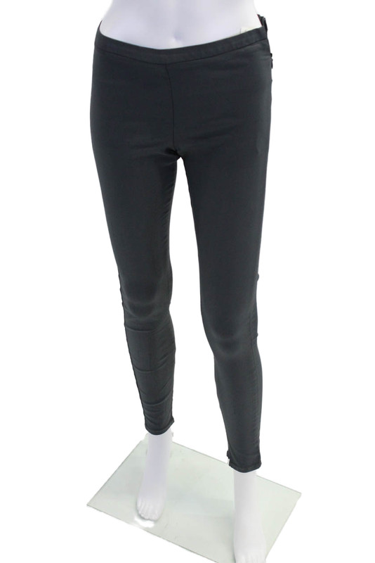 Victoria Beckham Womens Zipper Ankle Skinny Leg Pants Gray Cotton Size 25
