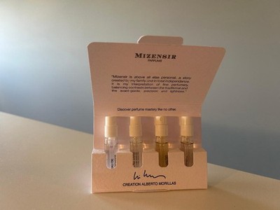 Mizensir Parfums sample pack (4 scents) EDP spray vials .06oz/ 2ml. New! FRESH!