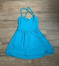 Lush Teal Scoop Neck Skater Mini Dress