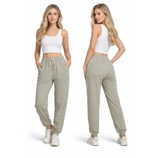 Zara Beige Joggers with Drawstring Waist Size Medium