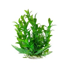9 Inch Tall Green Foliage for Aquarium, Fish Tank Safe Plastic Aquarium Plant