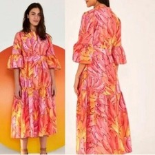 Farm Rio Pink Ombré Bananas Midi Dress - Size Medium