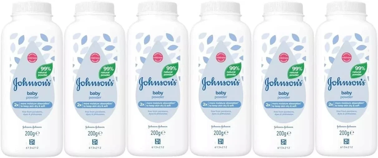 Johnson's Baby Powder 200g Pack of 6 (Talc-free)
