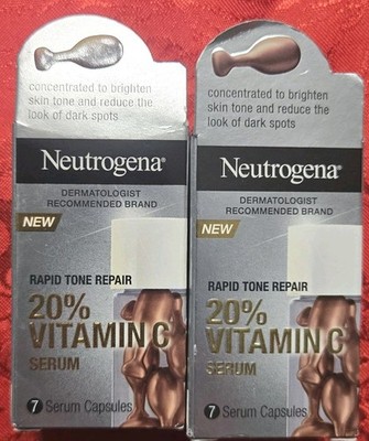 Neutrogena Rapid Tone Repair 20% Vitamin C Face Serum Capsules 7 Capsules 2 Pack