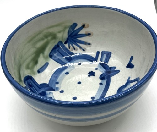 "Cuenco grande para servir verduras MA Hadley Country Scene Blue Pig 8,25"" redondo" - Imagen 4 de 10