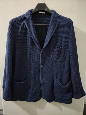 Boglioli Milano Jacket Mens XL 44 Blazer 3 Button Waffle 100% Cotton Unstructure