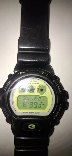 Vintage 90s Casio G Shock Limited Ed. Black/neon lime green watch 1289 DW-6900CS