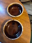 VTG Lot of 2 Kathy Kale Pottery USA Brown Drip Glaze Bowl 5.25 Cereal Bowls MCM